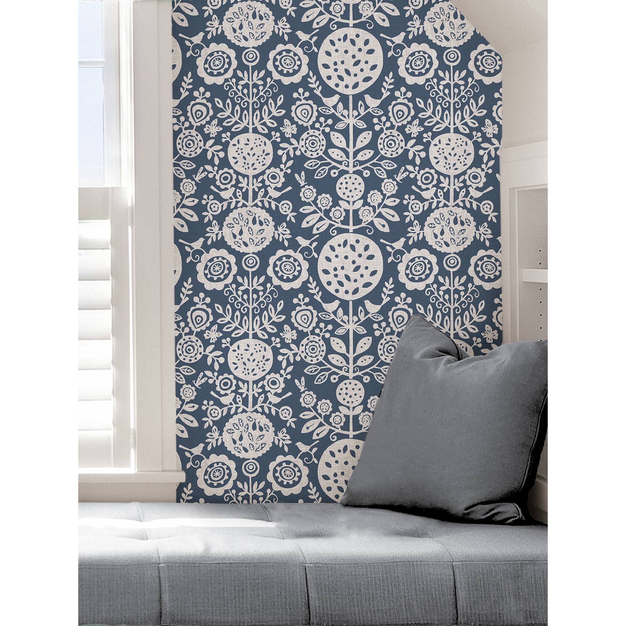 NuWallpaper Navy Anya Peel & Stick Wallpaper